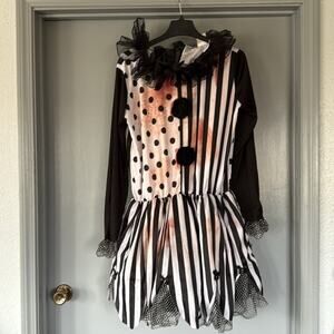 Spirit Halloween black white Dress Adult Women's Costume  sz L (14-16)